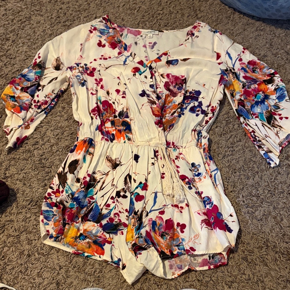 Umgee Floral Print Jumpsuit - Multicolor